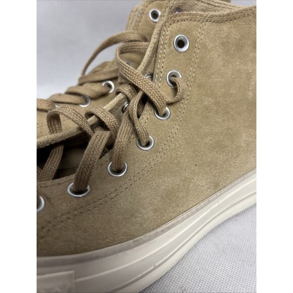Converse Chuck Taylor All Star Lift Shoes Womens Size 9 Tan Suede Platform - Picture 3 of 13